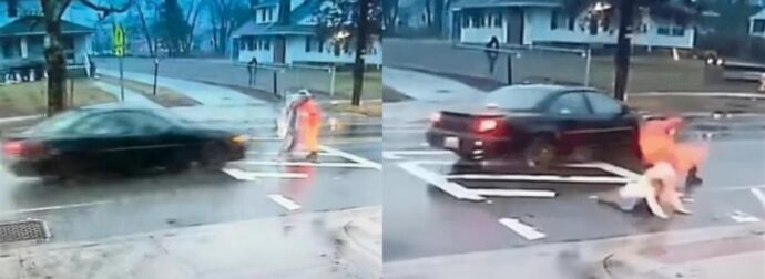 Ηρωίδα αστυνομικός ρίσκαρε τη ζωή της και χτυπήθηκε από αυτοκίνητο για να σώσει ένα κορίτσι