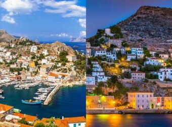 Ύδρα: Ένας υπέροχος πίνακας ζωγραφικής με φόντο το γαλάζιο