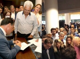 Ουρές για ένα αυτόγραφο: Ο Άδωνις Γεωργιάδης εμφανίστηκε στην οδό Πειραιώς και προκάλεσε το αδιαχώρητο