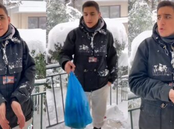 Τα είπε όλα σε 1 λεπτό: Το βίντεο που πρέπει να δουν όσοι ταλαιπωρούν τους ντελιβεράδες μέσα στα χιόνια