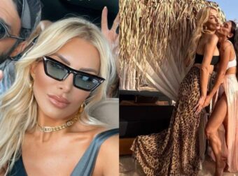 Λαμπερή κουμπάρα η Κατερίνα Καινούργιου: Το εντυπωσιακό φόρεμα, η κούκλα νύφη & η.. σέλφι με τους φίλους του γαμπρού