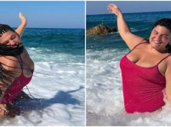 Δανάη Μπάρκα: «Παλεύει» με τα κύματα σωστός κορίτσαρος