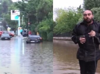 Ρεπόρτερ του ΣΚΑΪ έκανε πως πνίγεται σε 10 πόντους νερό από την κακοκαιριά