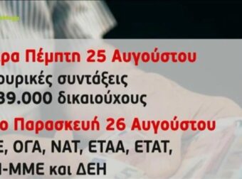 Συντάξεις Σεπτεμβρίου: Μπαράζ πληρωμών! Ποιοι θα δουν λεφτα στους λογαριασμούς τους σήμερα Πέμπτη (25/8) και ποιοι αύριο Παρασκευή (26/8)