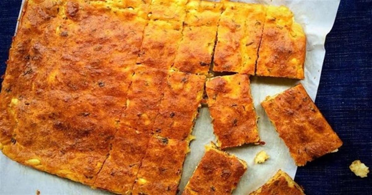 Τυρόπιτα ταψιού χωρίς φύλλο με αλεύρι που φουσκώνει μόνο του